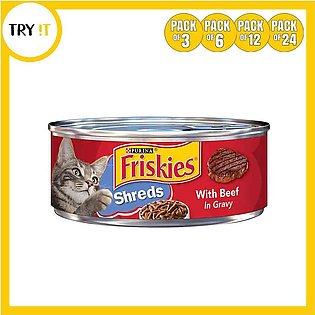 Friskies Shreds With Beef in Gravy Wet Cat Food - 156gm
