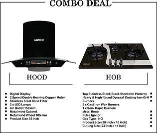 Combo Deal Hanco Kitchen Hood and Hanco Kitchen Hob - Complete Kitchen Set with Warranty