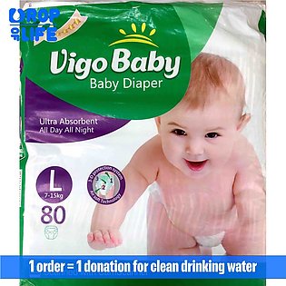 VIGO BABY DIAPER (SIZE 4NO LARGE) 7-15KG 80PCS PACK