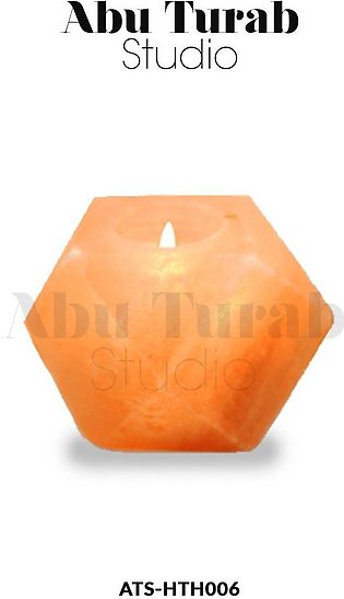 Diamond Shape Geometrical Himalayan Salt Tea Light Candle Holder - Pink Salt Healing Candle ​​​​​​​