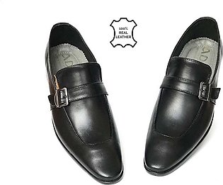 Maazu Pure Leather Shoes For Men - Color Black