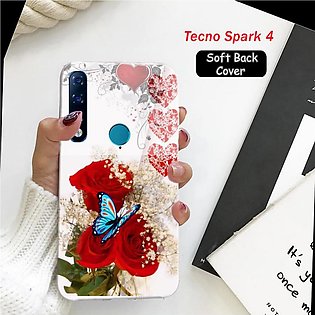 Tecno Spark 4 Cover Case - Floral Soft Case Cover for Tecno Spark 4