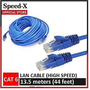 SpeedX LAN Cable 13.5 meters (44 feet) Cat 6 Ethernet Cable Fixed Connectors Internet Wire