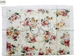 Dastarkhwan Small / Double Side Printed PVC Sheets with Lace - Multi Design & Color 31".5" x 36" QS Bedding