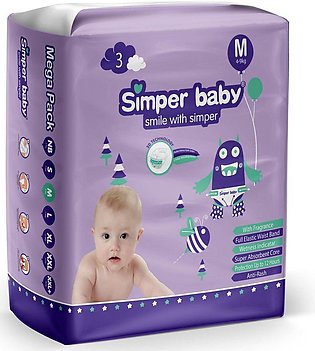 Simper Baby Diaper 3D Medium 80 Pcs Mega Pack - Size 3