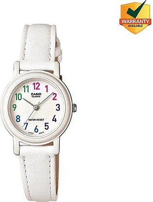 Casio Analogue Youth White Dial With White Leather Strap Women's Watch - LQ-139L-7BDF