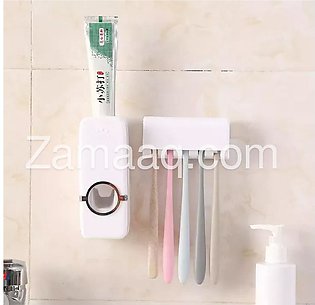 Automatic ToothPaste Dispenser With 5 tooth Brush Holder Bast  Quality Set of Toothpaste DispenserSqueezer Kit Wth TOOTHBRUSH hOL