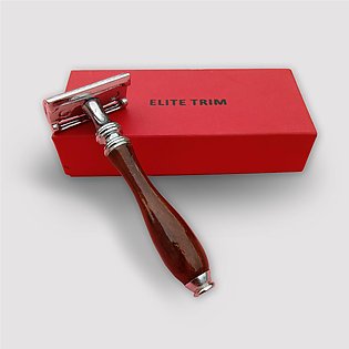 Executive Double Sided Safety Razor for personal use, Wooden handle, Men’s shaving safety, shaving kit, men’s grooming razor, chrome finish, durable and attractive.