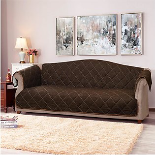 Bed Rock Brown Quilted Sofa Cover Set