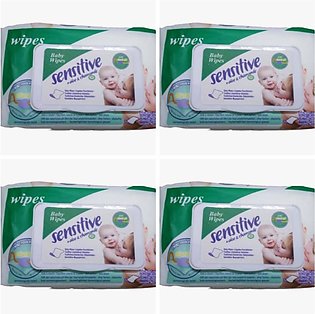 4 Pack Of Sensitive Baby Wipes with Cap/Lid