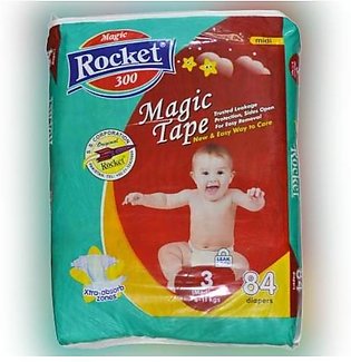 Rocket Baby Diapers Medium Size, 84 Pcs Magic Chapi