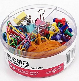 Pack of 4 - Clips, Pins, Rubber Bands and Thumb Pins - Multicolor