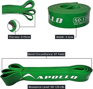 EXERCISE BAND FOR PULL UP & CHIN UP GREEN LATEX LARGE LOOP RESISTANCE BAND APOLLO 1PC BAND FOR GYM & HOME FITNESS EXERCISE STRETCH BAND TRAINING RESISTANCE EXERCISE LOOP BANDS (50-120)LBS FALB23-45