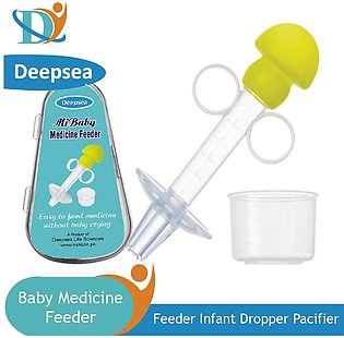Baby Medicine Feeder Soft Silicone Squeeze Dispenser Liquid Medicine Feeder  Infant Dropper With Scale Baby Pacifier & Two-Angled Port Dropper