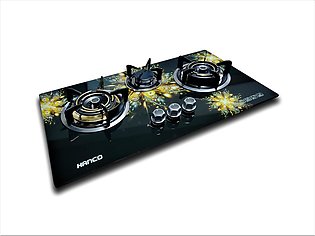 HANCO Hob (Model 410) - Brass Burner - Tempered Glass - Auto Ignition Stove - Latest Model - Gas Type NG and LPG