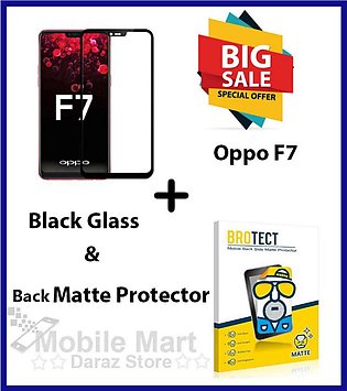 Oppo F7 Full Black 9D5D6D10D11D21D Tempered Glass Screen Protector Full Glue Edge To Edge + Back Matte Protector Soft Skin Sheet Soft Film Protection For Oppo F7
