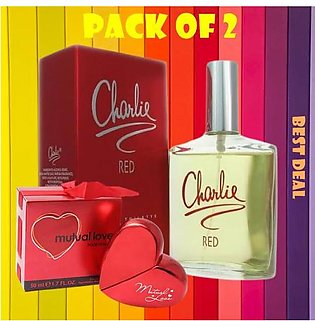 Pack of 2 - Charliee Red & Mutual Red for Men and Women - Best Couple Gift