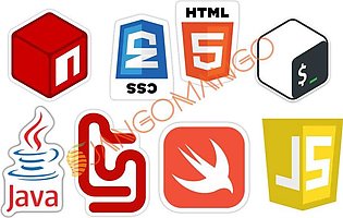 6 Pcs New Programming Languages Logo Stickers 3.0 Mini Pack for Laptop Desk Notebook Phone DIY Stickers - JangoMango Store