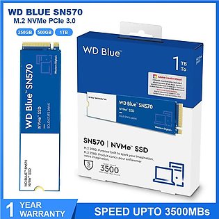 WD Blue M.2 NVMe SSD SN570 250GB 500GB 1TB M.2 2280 NVMe PCIe Gen3*4 Internal Solid State Drive For Laptop PC