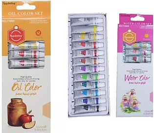 Pack Of 2 KeepSmiling Oil And Water Colour Paints 12 Each