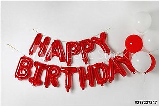 Red Happy Birthday Foil Balloons Self inflating 13 Letters Party supplies decorations Balloons