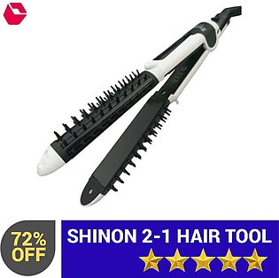 Shinon Sh-8001- 2 In 1 Comb Hair Curler and Straightener