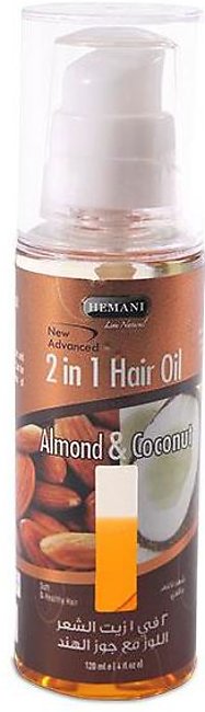 HEMANI 2 IN 1 HAIR OIL COCONUT WITH ALMOND 120Ml
