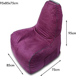 Relaxsit Suede Leather  Bean Bag with Side Pocket for Controllers Headset Holder Ergonomically Designed for Gamers, home and office use Size : 95x85x75cm