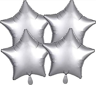Silver star foil Balloon 4pcs