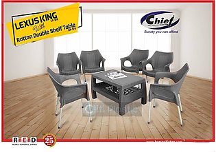 Plastic Chairs Rattan Chairs outdoor/ indoor chairs Wello by Boss  Set of Six with table