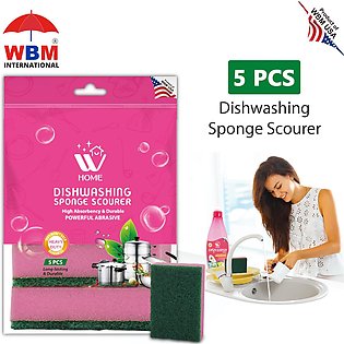 WBM Dishwashing Sponge - 5 Pcs | Ultra Shine High Absorbant and Cleaning Dish Washing Sponge