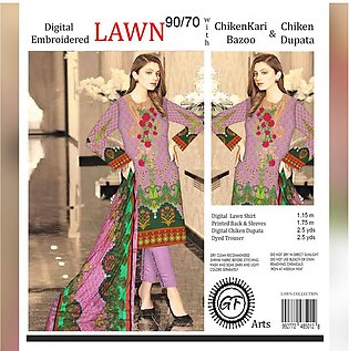 Ghazi fabric Unstitched Lawn 3 piece suit for women