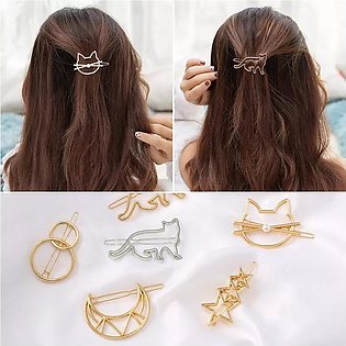 New one pair Hair Clip For Women Different Hairpin Simple Golden Silver Barrette Hair Accessories Styling Tool Girls Fashion Gift