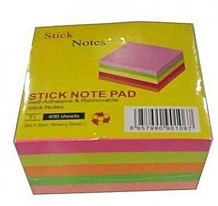 Sticky Note Pad Mix Colour 400 sheets in a pad