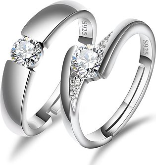World Wide Platinum Silver Couple Rings