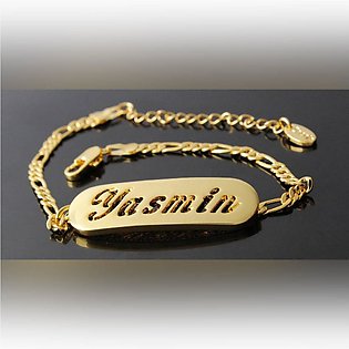 Cut out Style Gold Plated Customized Name Bracelet For Girls Any Name Bracelet For Women