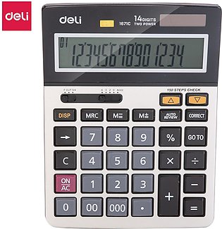 Deli - E1671C- 150-check Calculator 14-digit Metal