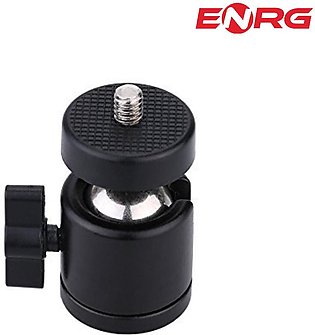 ENRG 360 Mini Ball Head Metal Mount Adjustable for Tripod Monopod Stand - Black