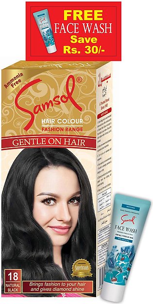 Samsol Hair Colour - 18 Natural Black - 50 ml