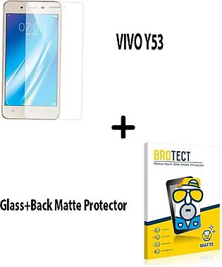 Vivo Y53 Tempered Glass Screen Protector Polish Glass + Back Matte Protector Soft Skin Sheet Soft Film Protection For Vivo Y53