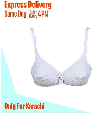 IFG Ladies Classic Cotton Bra (B) by Chase Value - White