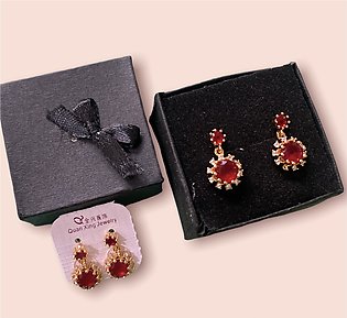 Stylish Stone Setting Earrings Jawellery For Girls