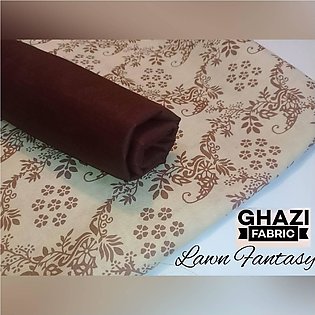Ghazi fabric Unstitched Lawn 2 piece suit for women