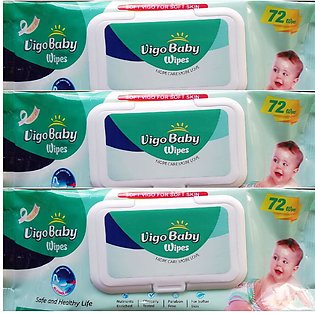 Vigo Baby wipes Pack Of-3 (72 Sheets Each Pack)