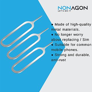 Nonagon Sim Ejection Pin - Metal Sim Card Tray Removal Eject Pin - Mobile Sim pin - Micro SIM Card Adapter Eject Pin - Reset Pin for Mobile Devices