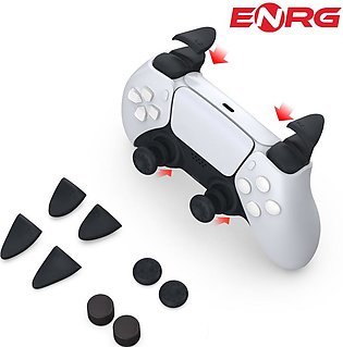 ENRG  8 in 1 Thumb Stick Grip for Key Caps Joystick Cover L2 R2 Trigger Extender Controller Accessories For Sony Playstation PS5/PS4 - Black