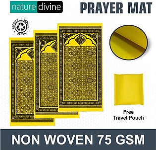 Pack of 3 Travel Prayer Mat Jae Namaz Yellow Non Woven Safri Janamaz
