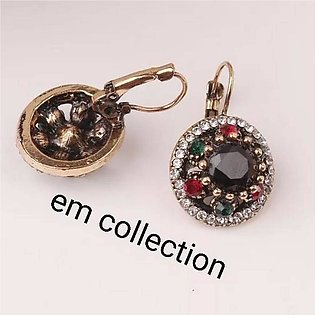 Turkish Drop Earrings With Hanging Crystal For Girls and Women