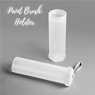 Extendable Plastic Paint Brush Case Clear Paint Brush Holder , Long Brushes Tube with Strap , Storage Watercolor Pen Container Drawing Tools