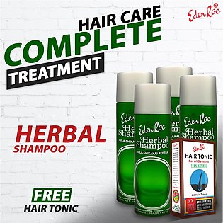 Eden Roc Herbal Shampoo Large 4 Pieces with Free Hair Tonic Small and Free Shipping